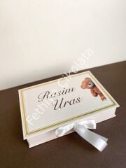 Mukavva Kurdeleli Dekoratif Çikolata Kutusu