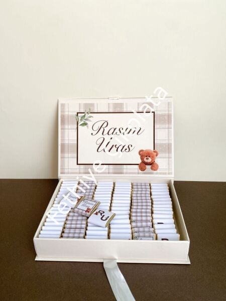 Mukavva Kurdeleli Dekoratif Çikolata Kutusu