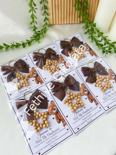 Ahşap Yıldız Anahtarlık Kartı