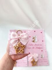 Ahşap Yıldız Anahtarlık Kartı