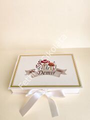 Mukavva Kurdeleli Dekoratif Çikolata Kutusu