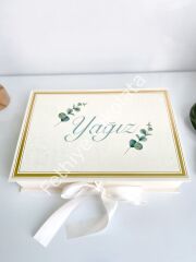 Mukavva Kurdeleli Dekoratif Çikolata Kutusu