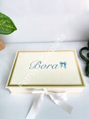 Mukavva Kurdeleli Dekoratif Çikolata Kutusu