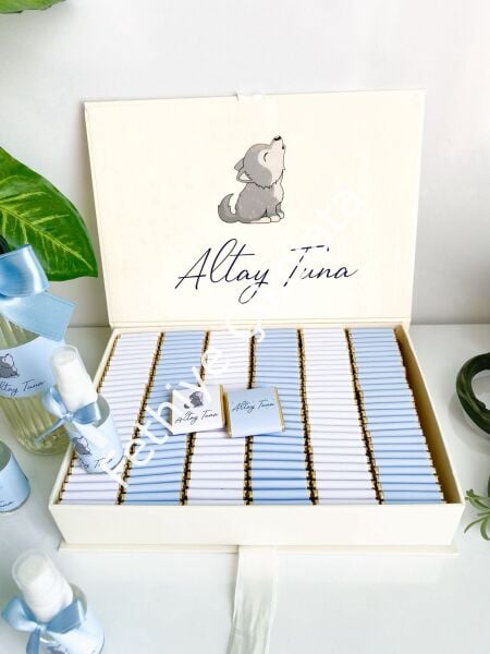 Mukavva Kurdeleli Dekoratif Çikolata Kutusu