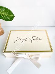 Mukavva Kurdeleli Dekoratif Çikolata Kutusu