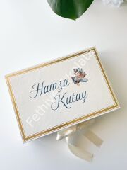 Mukavva Kurdeleli Dekoratif Çikolata Kutusu