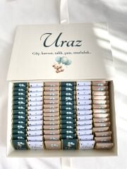 Mukavva Kurdeleli Dekoratif Çikolata Kutusu