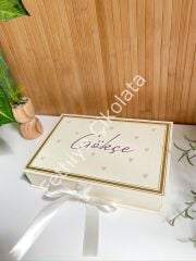 Mukavva Kurdeleli Dekoratif Çikolata Kutusu