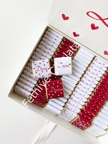 Mukavva Kurdeleli Dekoratif Çikolata Kutusu