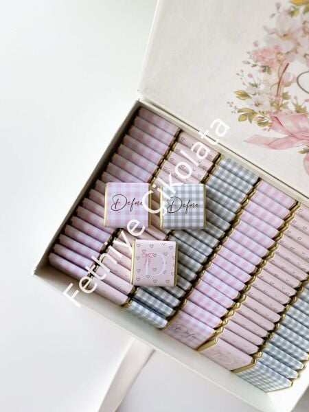 Mukavva Kurdeleli Dekoratif Çikolata Kutusu