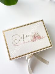 Mukavva Kurdeleli Dekoratif Çikolata Kutusu