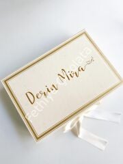 Mukavva Kurdeleli Dekoratif Çikolata Kutusu