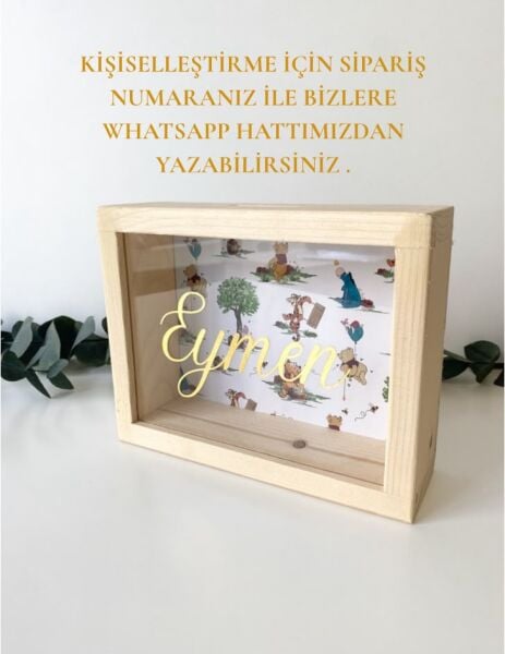 Kişiselleştirilebilir Ahşap Çerçeve Kumbara