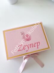 Mukavva Kurdeleli Dekoratif Çikolata Kutusu