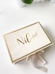 Mukavva Kurdeleli Dekoratif Çikolata Kutusu