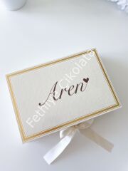 Mukavva Kurdeleli Dekoratif Çikolata Kutusu