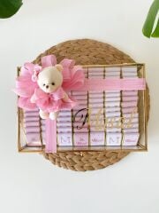 Ayıcıklı Kız Cam Çikolata Kutusu