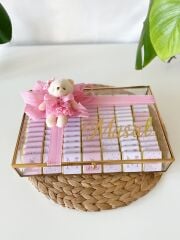 Ayıcıklı Kız Cam Çikolata Kutusu