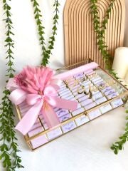 Çiçekli Kız Cam Çikolata Kutusu