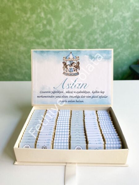 Mukavva Kurdeleli Dekoratif Çikolata Kutusu