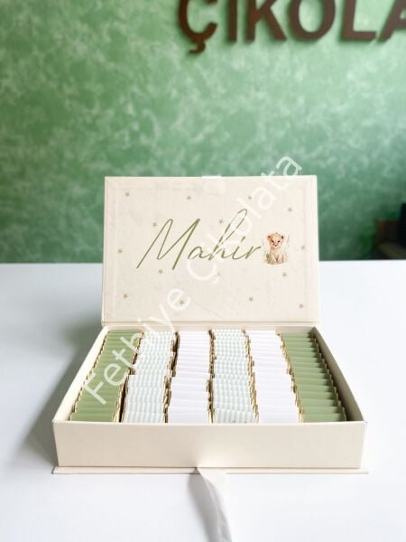 Mukavva Kurdeleli Dekoratif Çikolata Kutusu