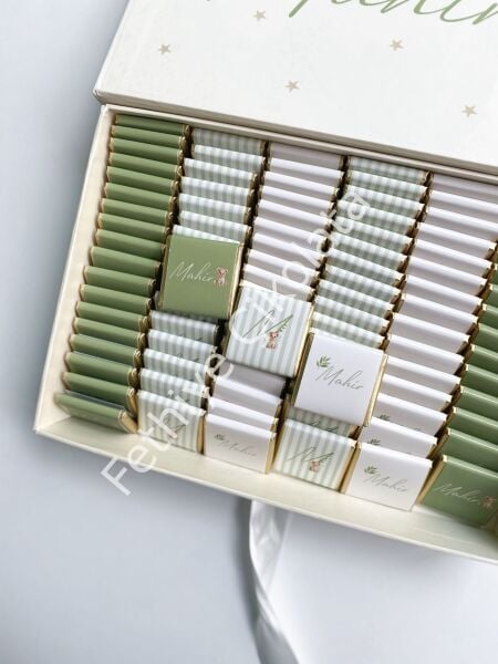 Mukavva Kurdeleli Dekoratif Çikolata Kutusu