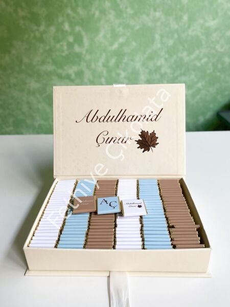 Mukavva Kurdeleli Dekoratif Çikolata Kutusu