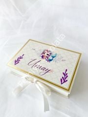 Mukavva Kurdeleli Dekoratif Çikolata Kutusu