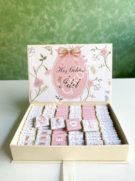 Mukavva Kurdeleli Dekoratif Çikolata Kutusu