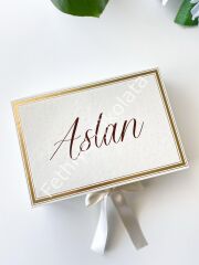 Mukavva Kurdeleli Dekoratif Çikolata Kutusu