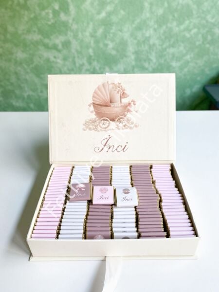 Mukavva Kurdeleli Dekoratif Çikolata Kutusu