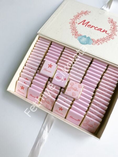 Mukavva Kurdeleli Dekoratif Çikolata Kutusu