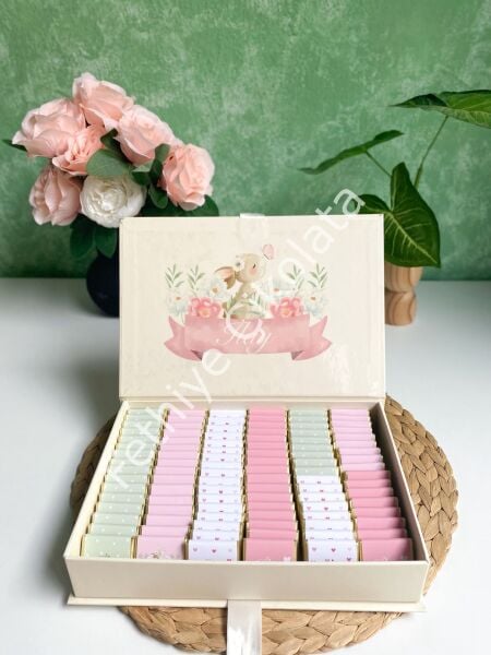 Mukavva Kurdeleli Dekoratif Çikolata Kutusu