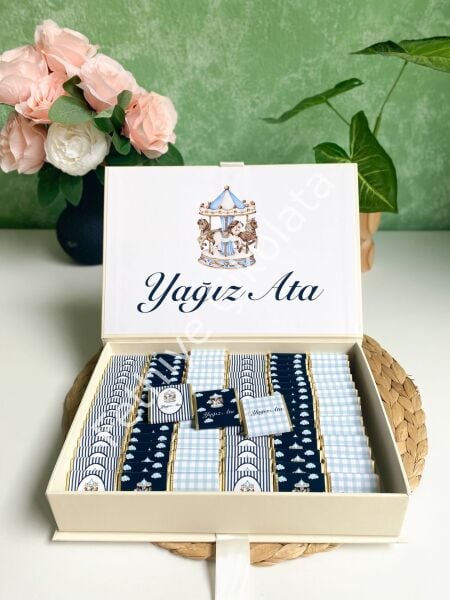 Mukavva Kurdeleli Dekoratif Çikolata Kutusu