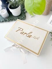 Mukavva Kurdeleli Dekoratif Çikolata Kutusu